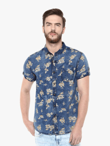Men Blue Standard Floral